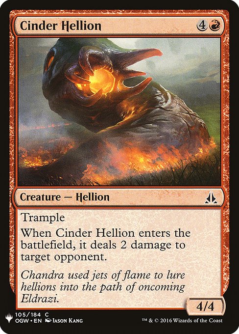 Magic the Gathering Card - Cinder Hellion - MTG Circle