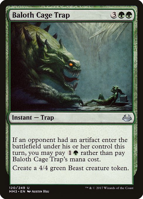 Magic the Gathering Card - Baloth Cage Trap - MTG Circle