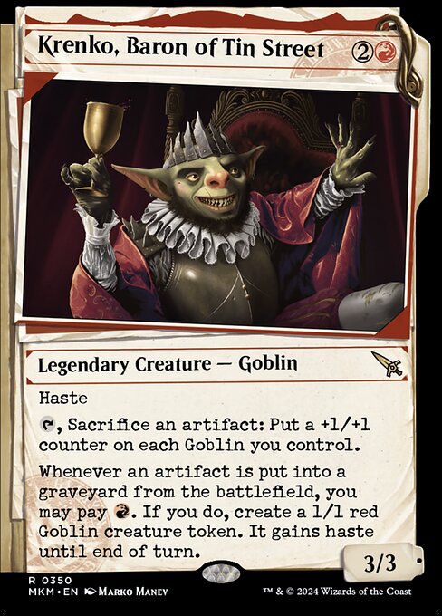 Magic the Gathering Card - Krenko, Baron of Tin Street - MTG Circle