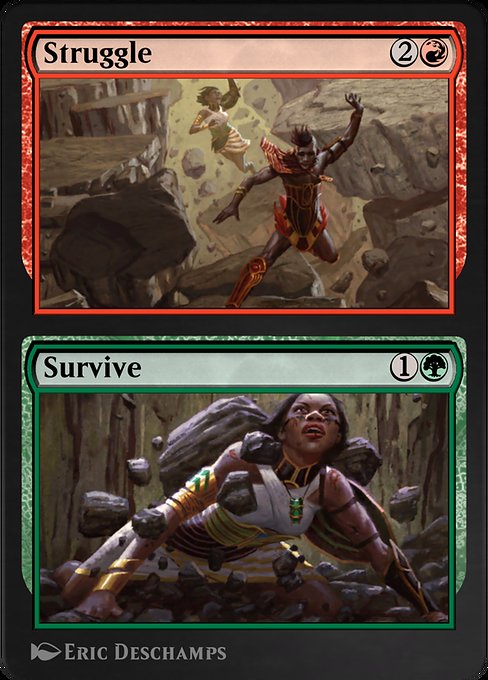 Magic the Gathering Card - Struggle // Survive - MTG Circle