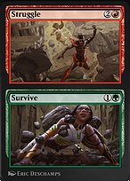 Magic the Gathering Card - Struggle // Survive - MTG Circle