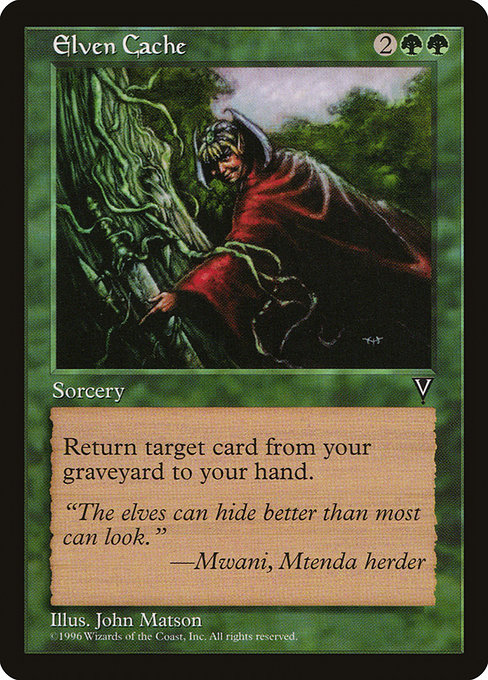 Magic the Gathering Card - Elven Cache - MTG Circle