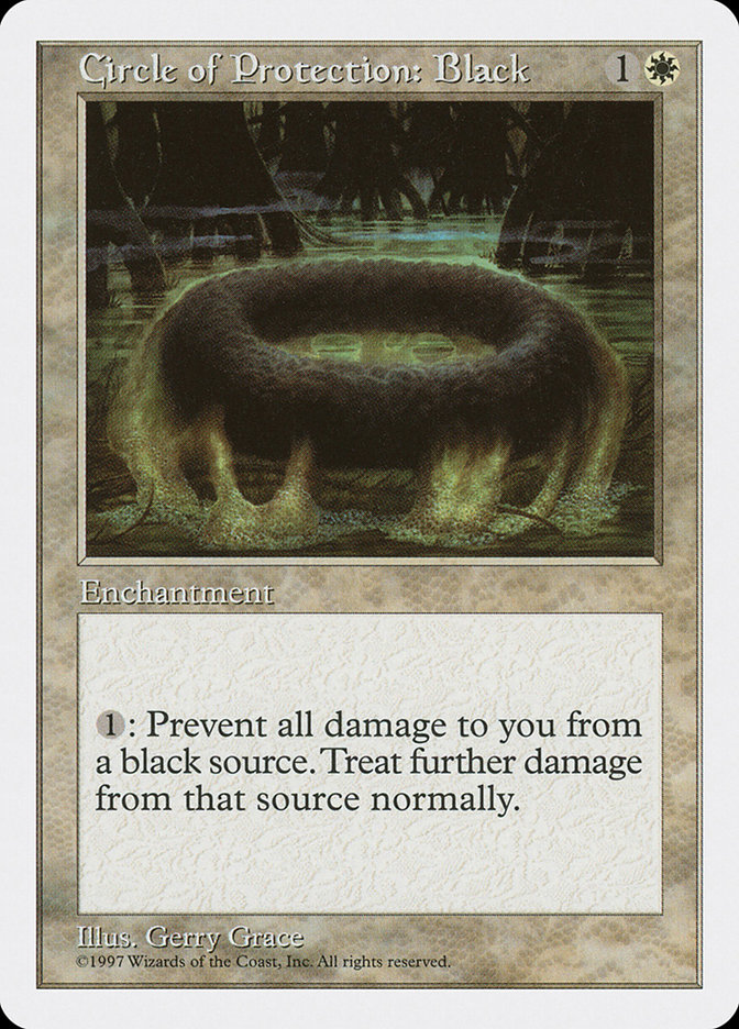 Magic the Gathering Card - Circle of Protection: Black - MTG Circle