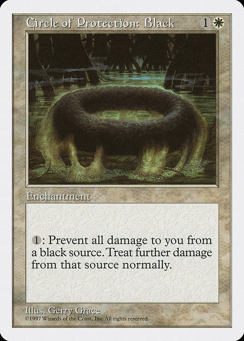 Magic the Gathering Card - Circle of Protection: Black - MTG Circle