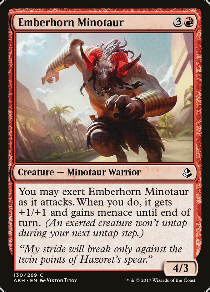 Magic the Gathering Card - Emberhorn Minotaur - MTG Circle