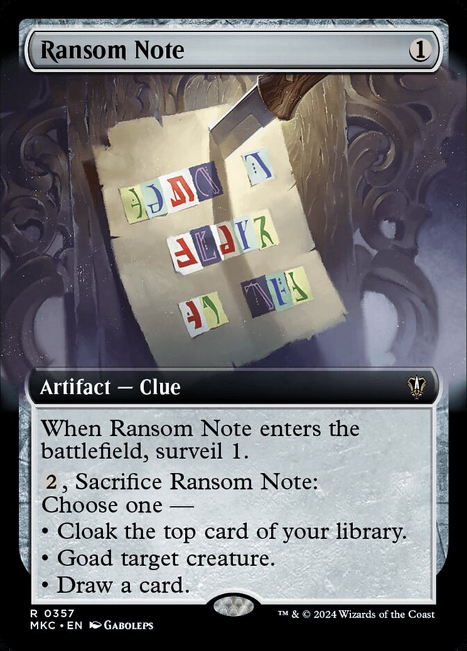 Magic the Gathering Card - Ransom Note - MTG Circle