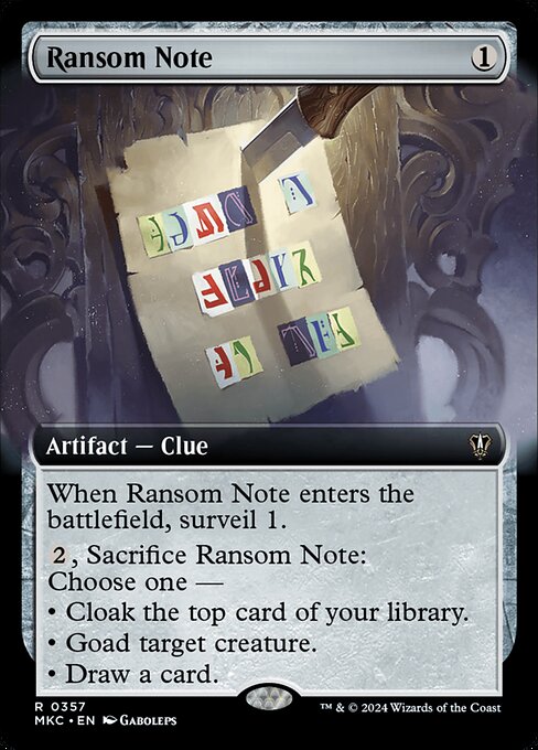 Magic the Gathering Card - Ransom Note - MTG Circle