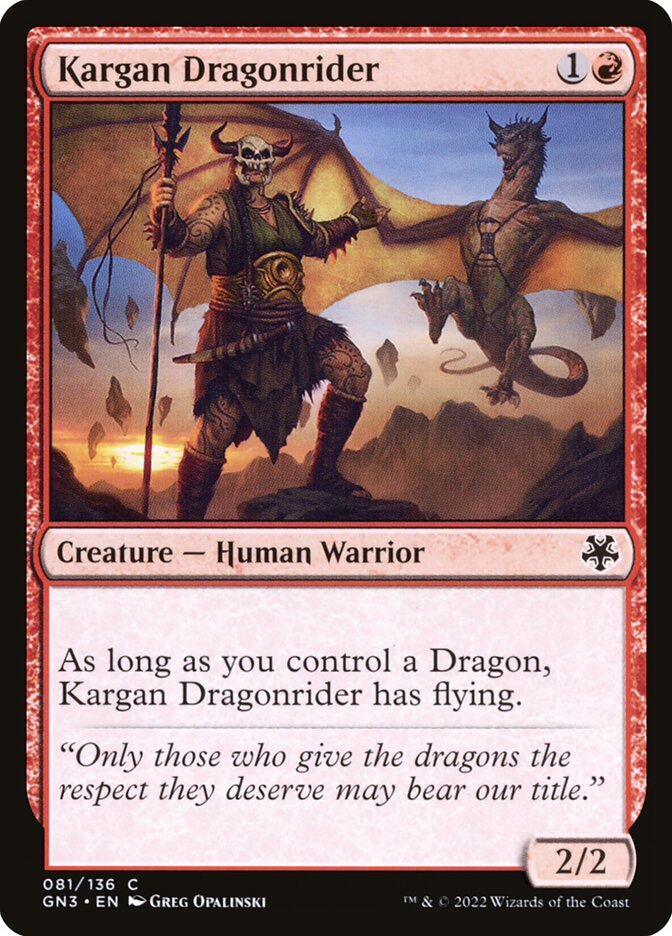 Magic the Gathering Card - Kargan Dragonrider - MTG Circle