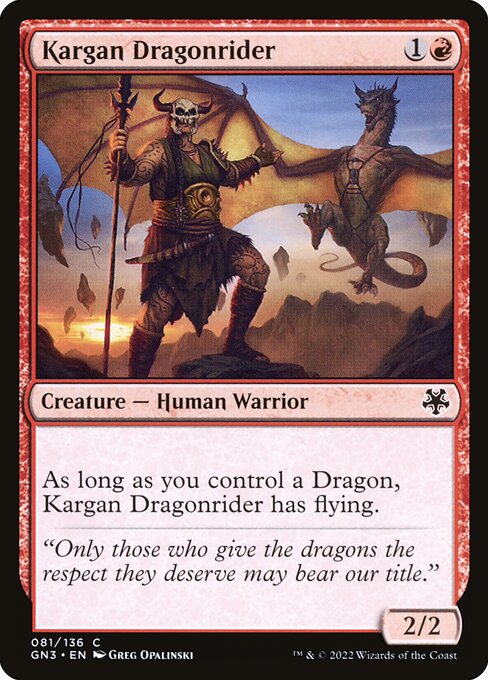 Magic the Gathering Card - Kargan Dragonrider - MTG Circle