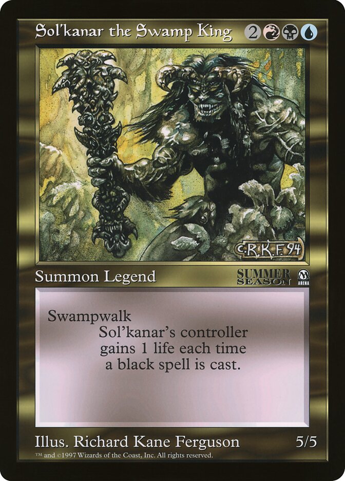 Magic the Gathering Card - Sol'kanar the Swamp King - MTG Circle