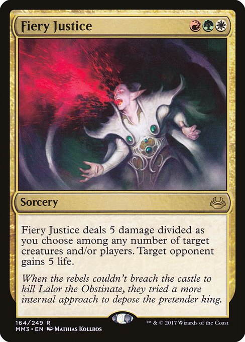Magic the Gathering Card - Fiery Justice - MTG Circle