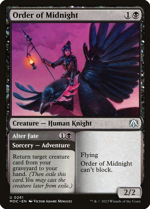 Magic the Gathering Card - Order of Midnight // Alter Fate - MTG Circle