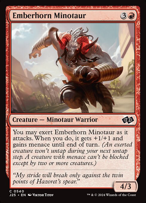 Magic the Gathering Card - Emberhorn Minotaur - MTG Circle