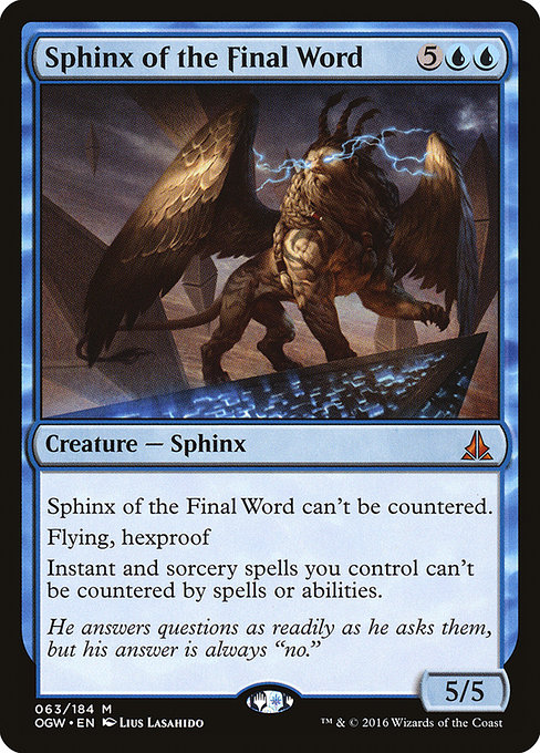 Magic the Gathering Card - Sphinx of the Final Word - MTG Circle