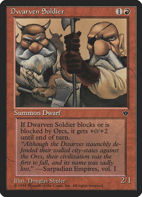 Magic the Gathering Card - Dwarven Soldier - MTG Circle
