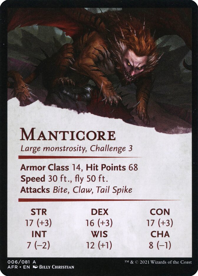 Magic the Gathering Card - Manticore - MTG Circle