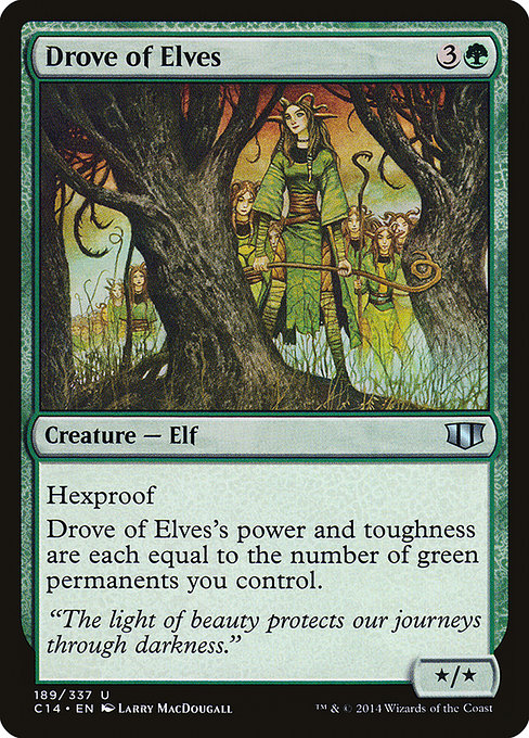 Magic the Gathering Card - Drove of Elves - MTG Circle
