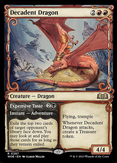 Magic the Gathering Card - Decadent Dragon // Expensive Taste - MTG Circle