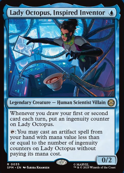 Magic the Gathering Card - Lady Octopus, Inspired Inventor - MTG Circle