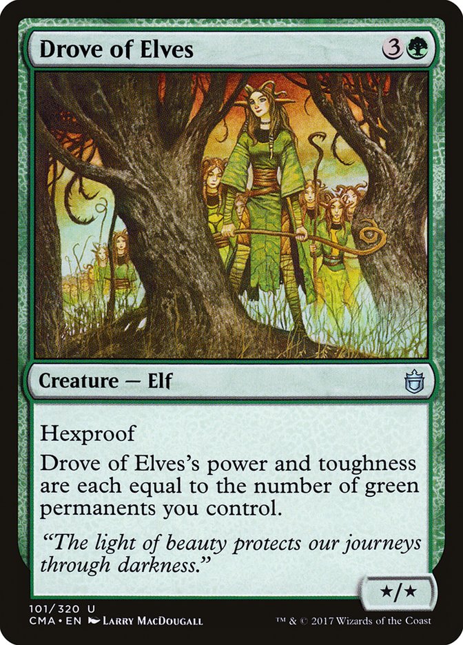 Magic the Gathering Card - Drove of Elves - MTG Circle