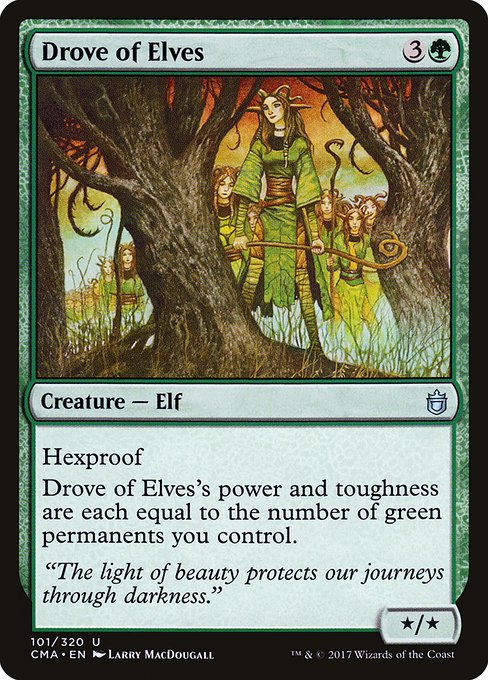 Magic the Gathering Card - Drove of Elves - MTG Circle