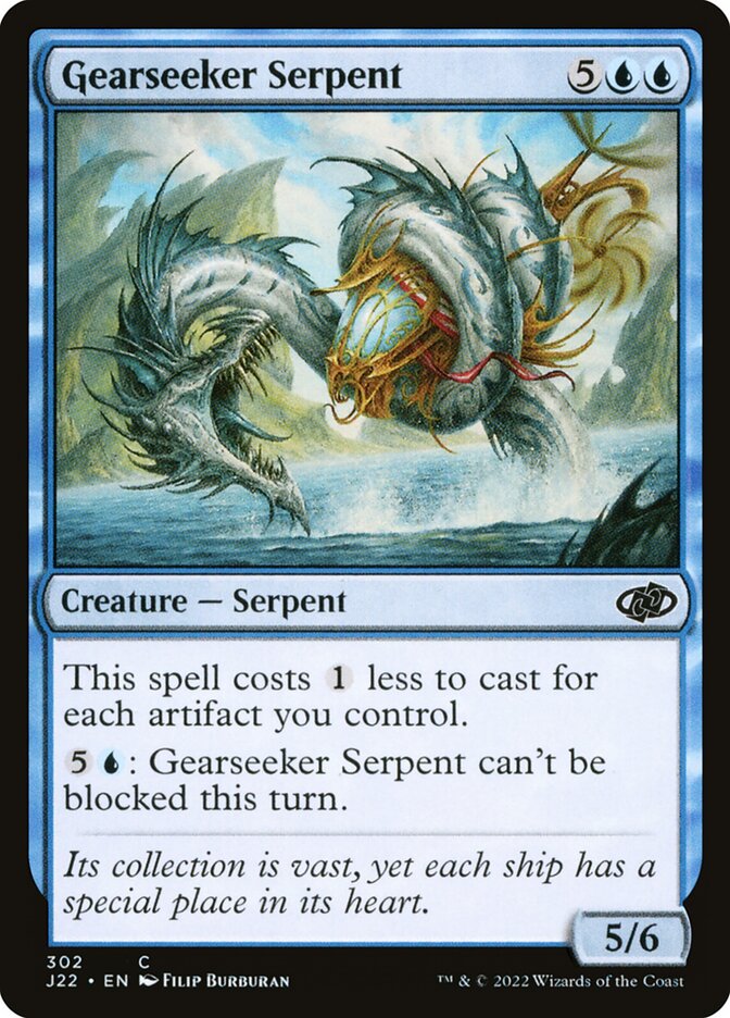 Magic the Gathering Card - Gearseeker Serpent - MTG Circle