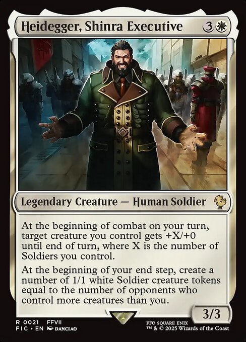 Magic the Gathering Card - Heidegger, Shinra Executive - MTG Circle