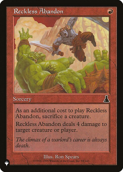 Magic the Gathering Card - Reckless Abandon - MTG Circle