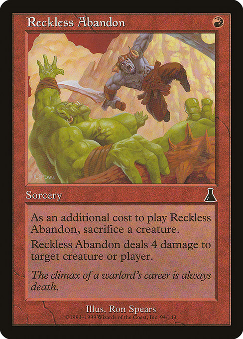 Magic the Gathering Card - Reckless Abandon - MTG Circle