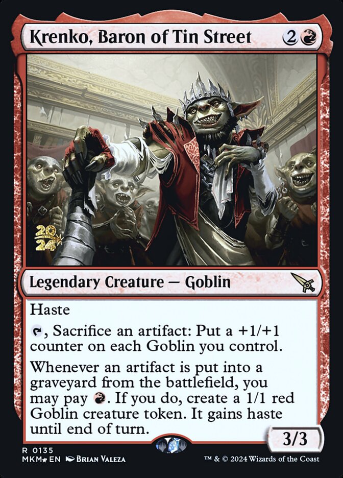Magic the Gathering Card - Krenko, Baron of Tin Street - MTG Circle