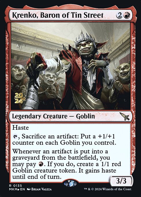 Magic the Gathering Card - Krenko, Baron of Tin Street - MTG Circle
