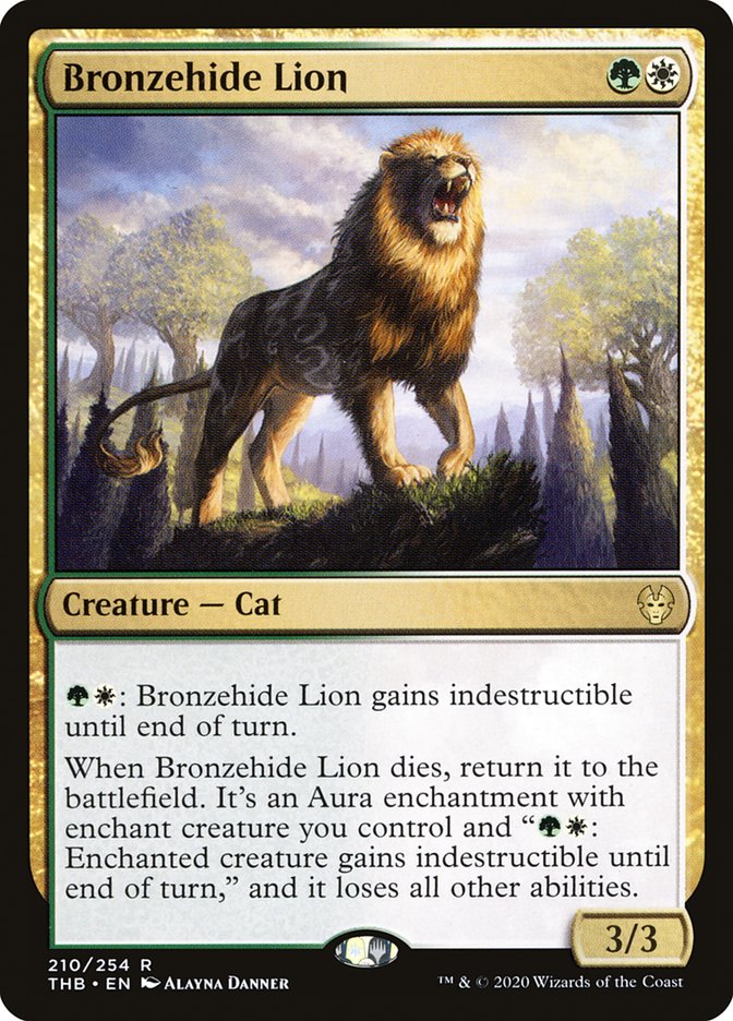 Magic the Gathering Card - Bronzehide Lion - MTG Circle