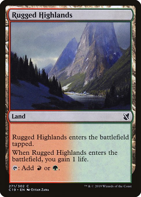 Magic the Gathering Card - Rugged Highlands - MTG Circle