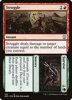 Magic the Gathering Card - Struggle // Survive - MTG Circle