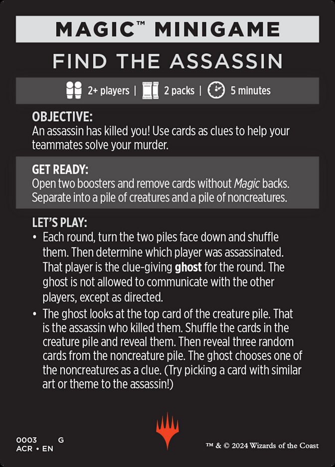 Magic the Gathering Card - Find the Assassin - MTG Circle
