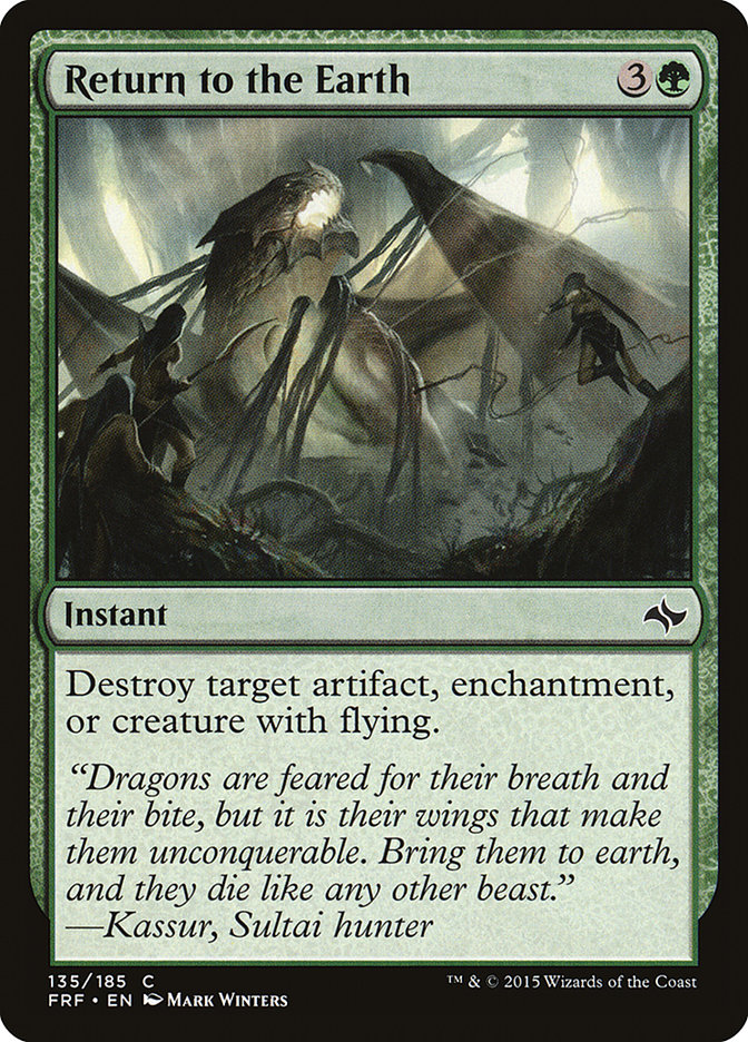 Magic the Gathering Card - Return to the Earth - MTG Circle
