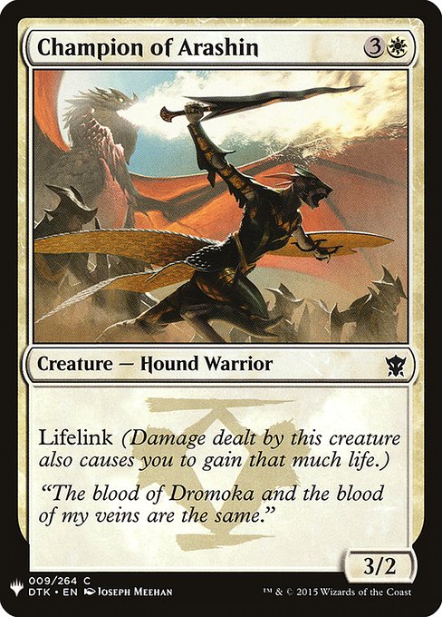 Magic the Gathering Card - Champion of Arashin - MTG Circle