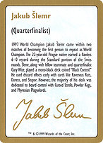 Magic the Gathering Card - Jakub Šlemr Bio (1999) - MTG Circle
