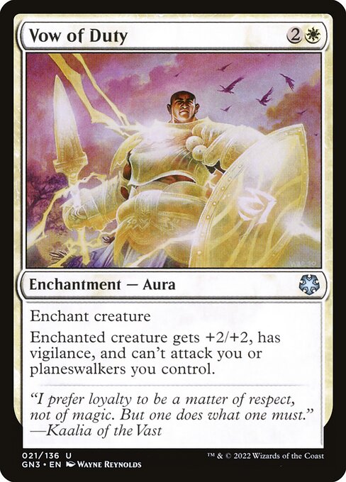 Magic the Gathering Card - Vow of Duty - MTG Circle