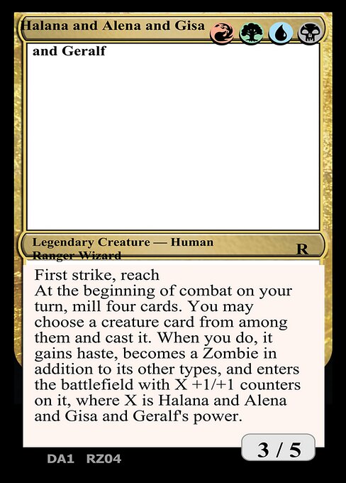 Magic the Gathering Card - Halana and Alena and Gisa and Geralf - MTG Circle