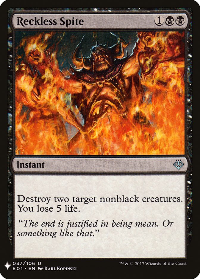 Magic the Gathering Card - Reckless Spite - MTG Circle