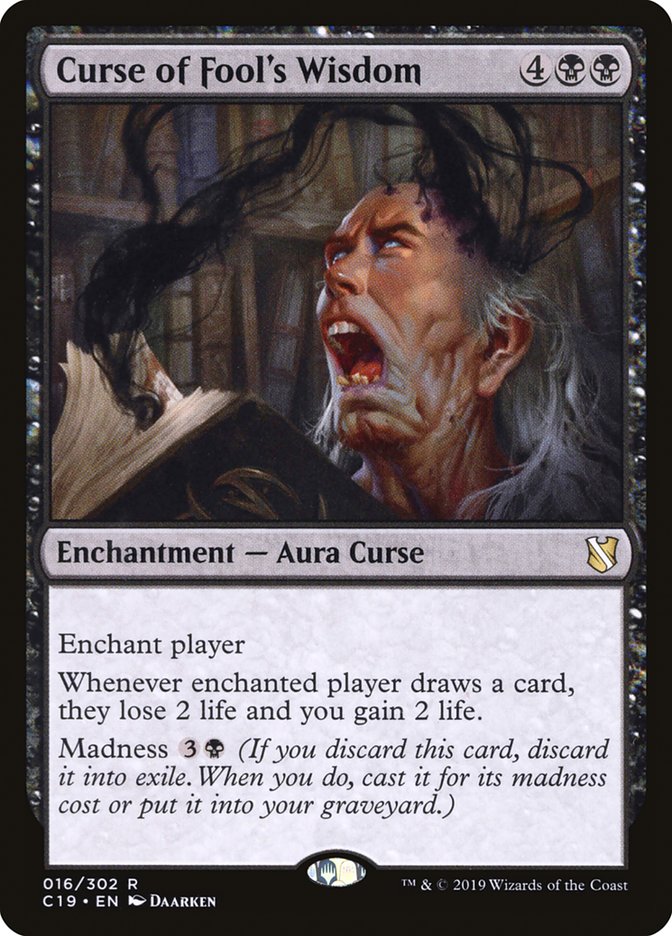 Magic the Gathering Card - Curse of Fool's Wisdom - MTG Circle