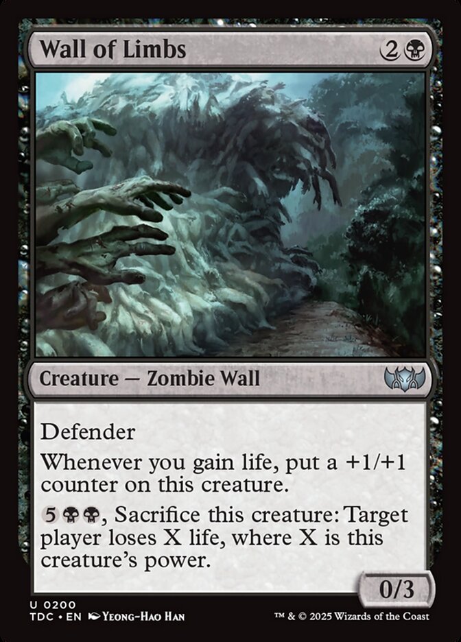 Magic the Gathering Card - Wall of Limbs - MTG Circle