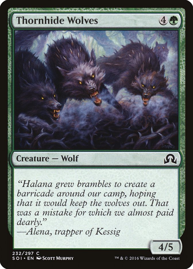 Magic the Gathering Card - Thornhide Wolves - MTG Circle