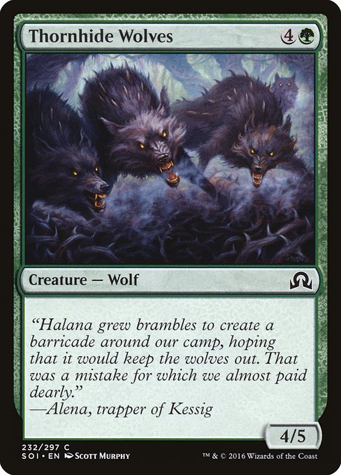 Magic the Gathering Card - Thornhide Wolves - MTG Circle