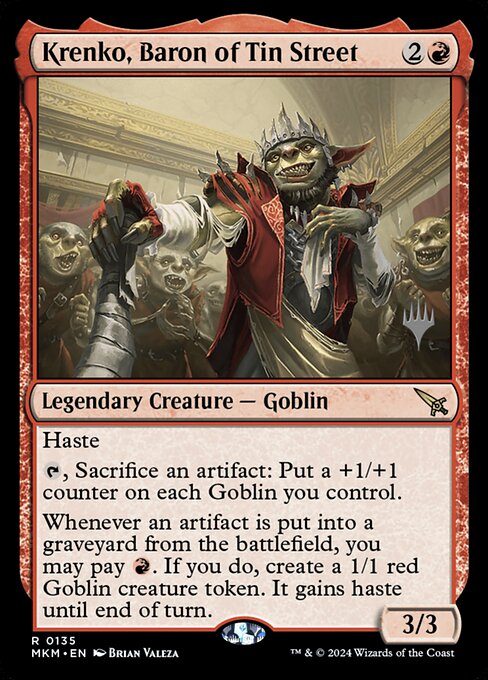 Magic the Gathering Card - Krenko, Baron of Tin Street - MTG Circle