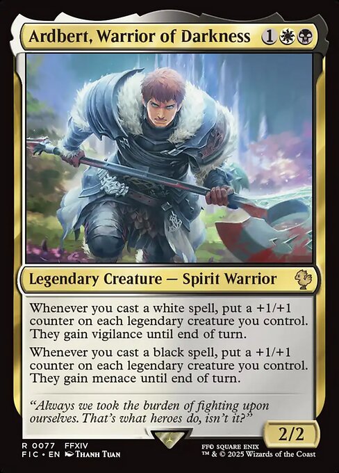 Magic the Gathering Card - Ardbert, Warrior of Darkness - MTG Circle