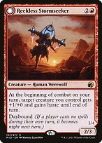 Magic the Gathering Card - Reckless Stormseeker // Storm-Charged Slasher - MTG Circle