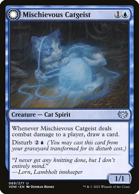 Magic the Gathering Card - Mischievous Catgeist - MTG Circle