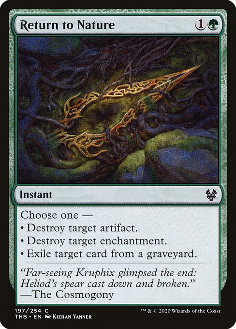 Magic the Gathering Card - Return to Nature - MTG Circle